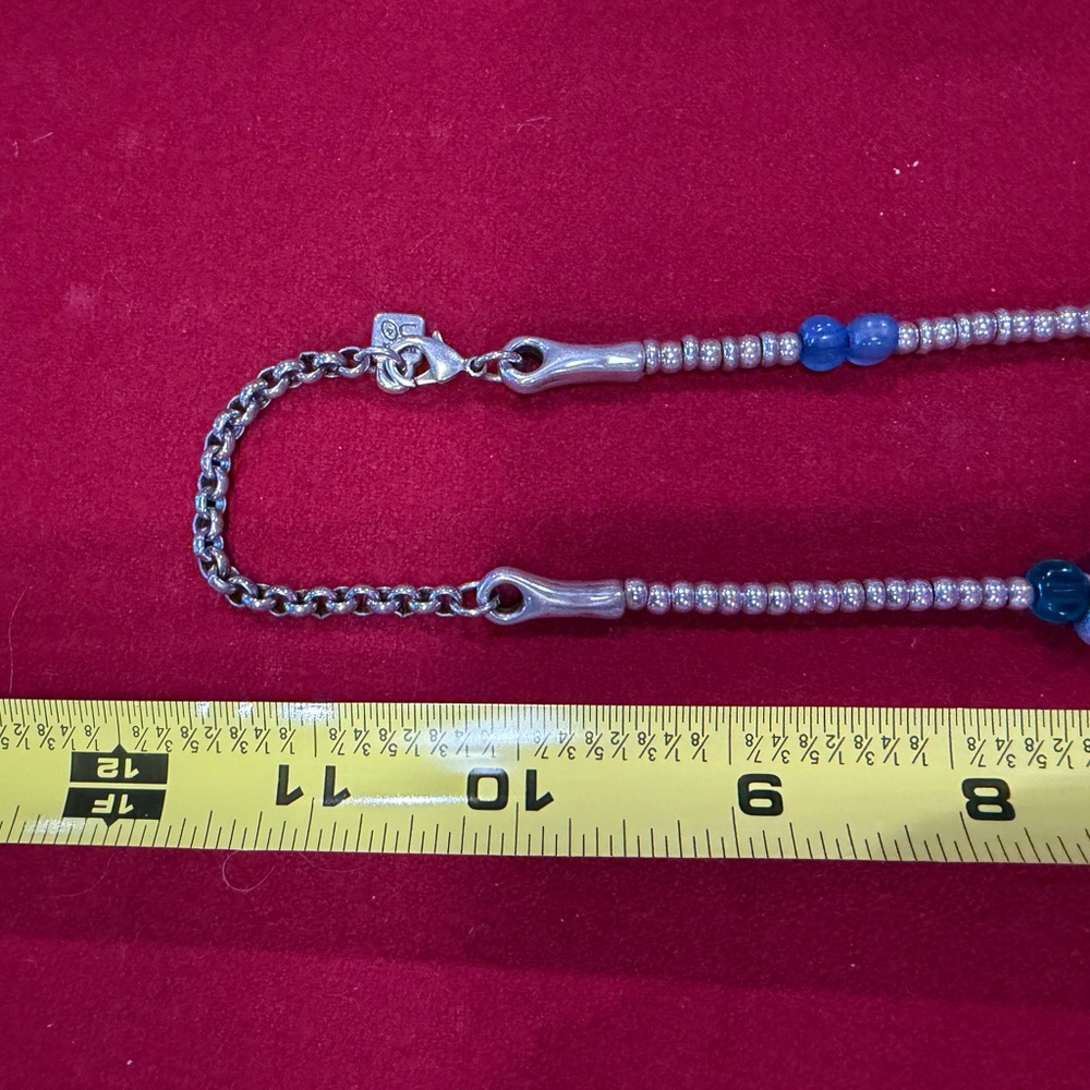 RARE UNO de 50 Silver Necklace with Red and Blue Accents - Mother Earth - Picture 6 of 8